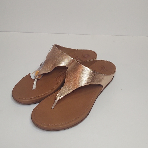 Fitflop Shoes - Fitflop Rose Gold Banda Leather Toe-Post Sandal